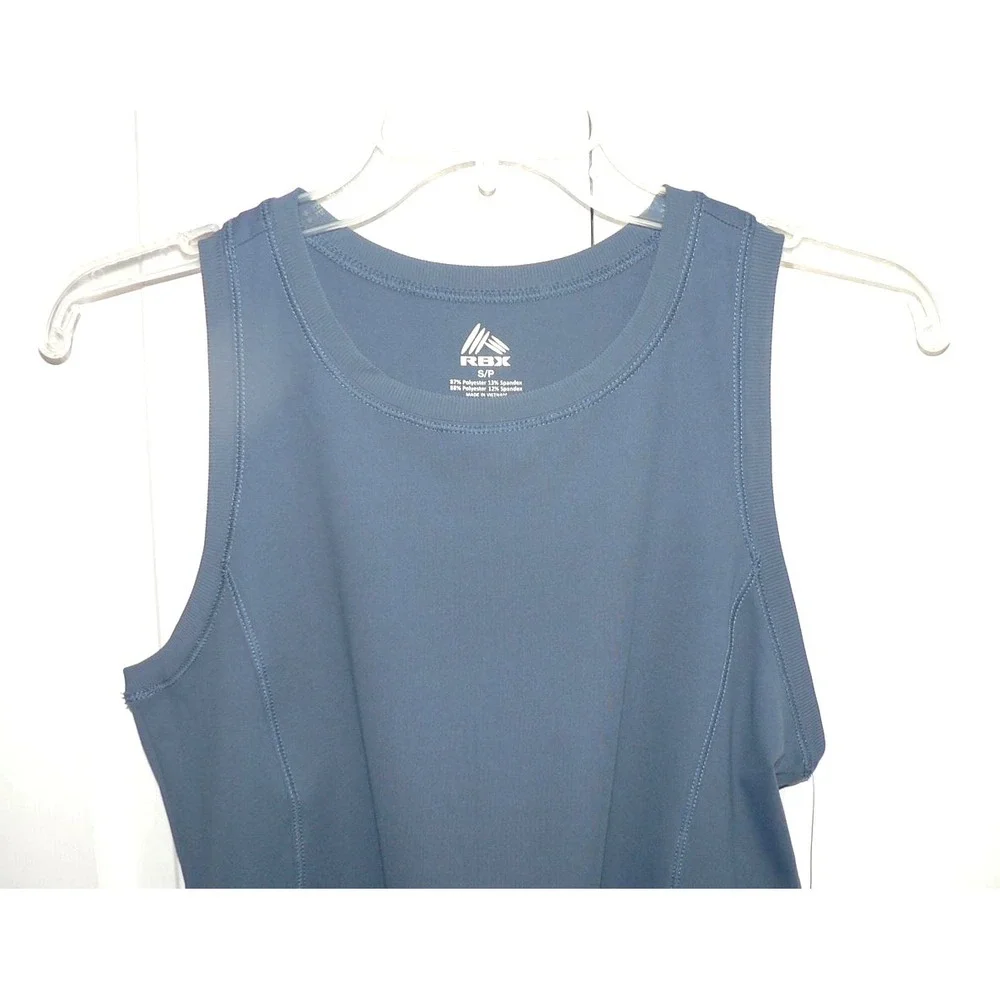 RBX Active Women's Quick Dry Sleeveless Racerback Workout Tank in Blue Small - Picture 2 of 9